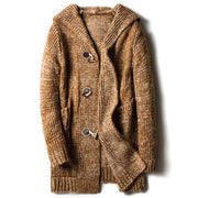 West Louis™ Hooded Knit Jersey Cardigan Sweater