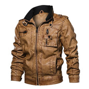 West Louis™ Branded Military Leather Jacket