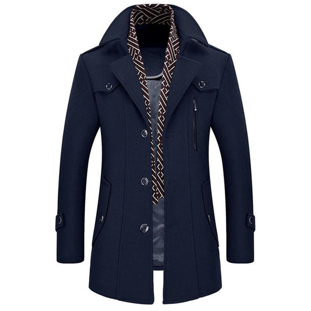 West Louis™ Scarf Collar Windbreaker Overcoat