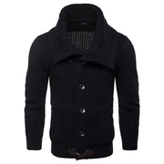 West Louis™ Turndown Collar Slim Sweater Black / L - West Louis