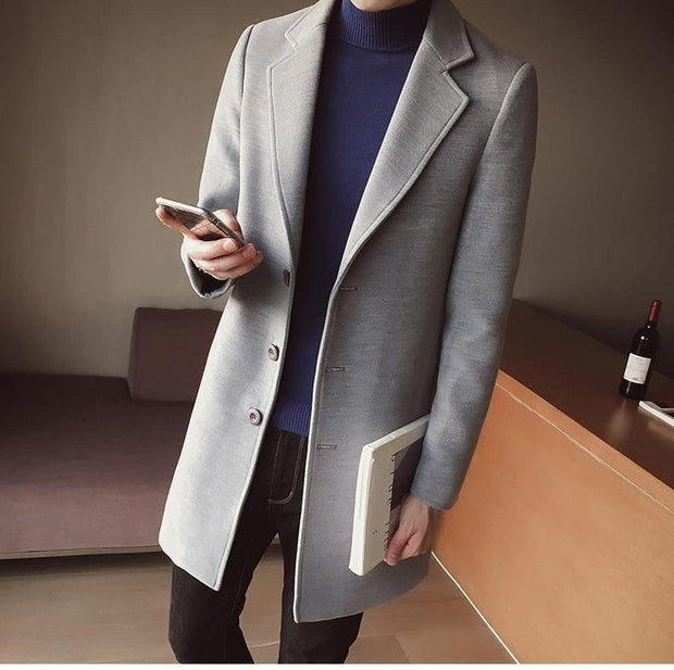 West Louis™ England Wool Long Overcoat