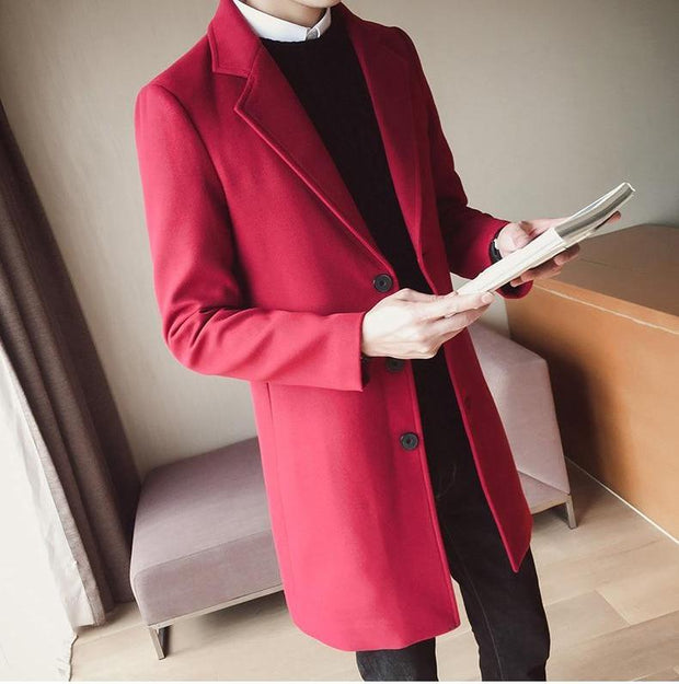 West Louis™ England Wool Long Overcoat