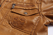 West Louis™ Luxury Fleece PU Leather Jacket