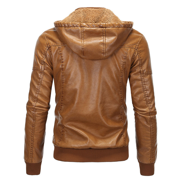 West Louis™ Luxury Fleece PU Leather Jacket