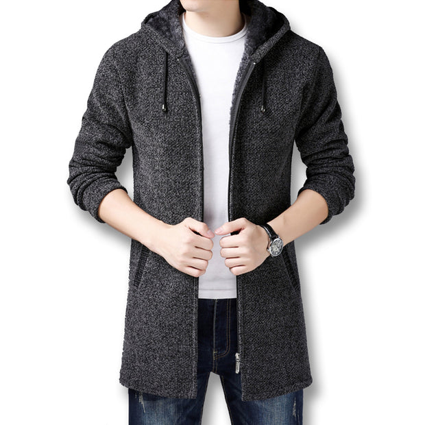 West Louis™ Style Thick Fleece Knitted Cardigan