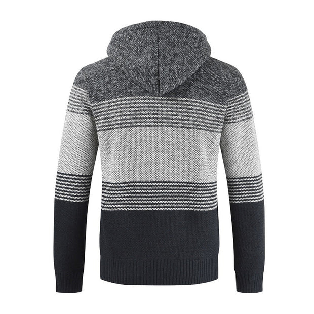 West Louis™ Striped Knitting Zipper Hoodie