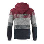 West Louis™ Striped Knitting Zipper Hoodie