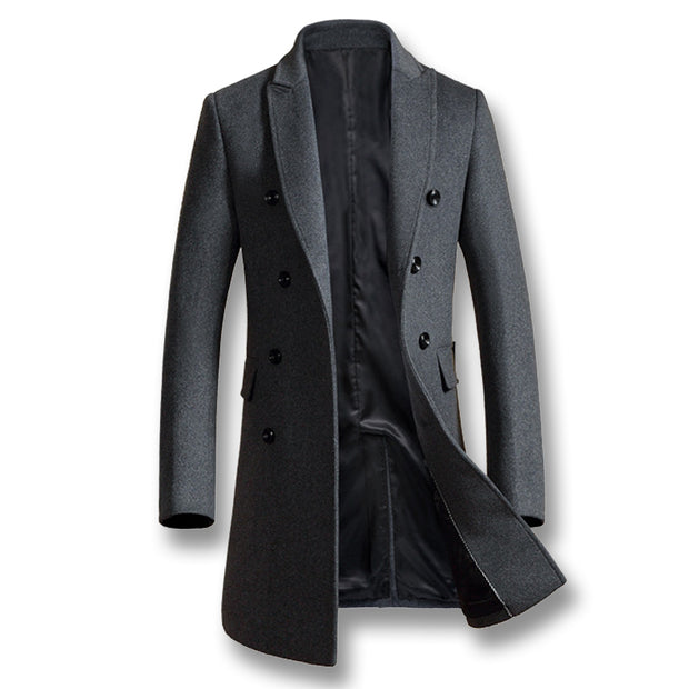 West Louis™ Warm Business-man Woolen Long Peacoat