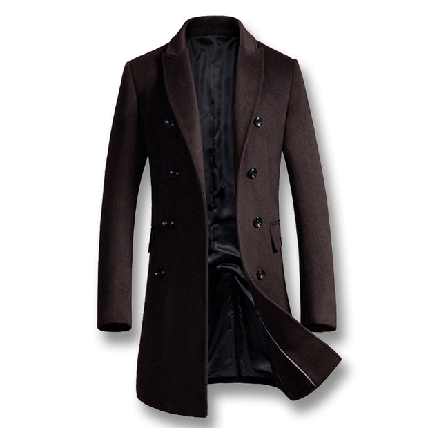 West Louis™ Warm Business-man Woolen Long Peacoat