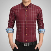 West Louis™ Plaid Formal Business Dress Shirt