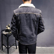 West Louis™ Trendy Warm Fleece Denim Jacket
