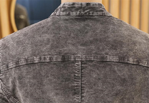 West Louis™ Solid Retro Style Denim Jacket