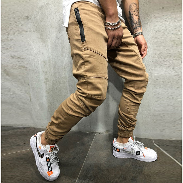 West Louis™ High Street Splicing Multi Pocket Joggers