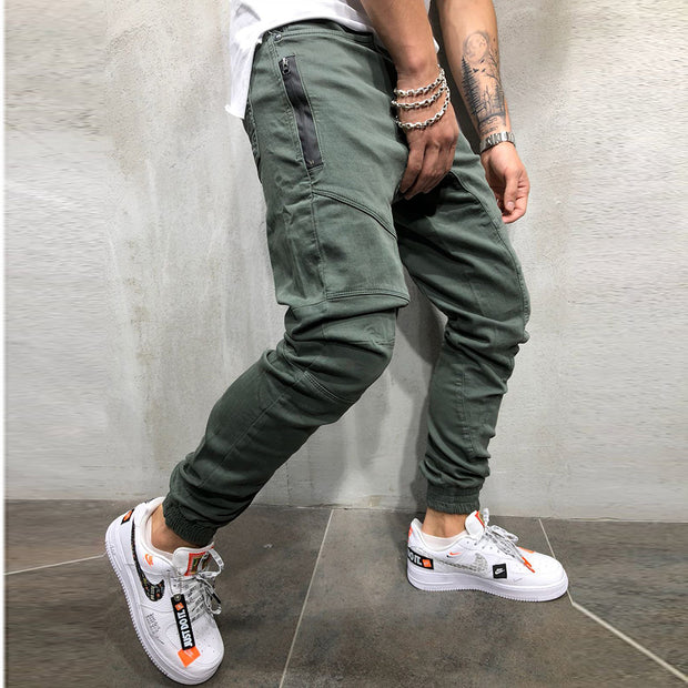 West Louis™ High Street Splicing Multi Pocket Joggers