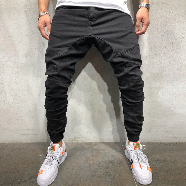 West Louis™ High Street Splicing Multi Pocket Joggers