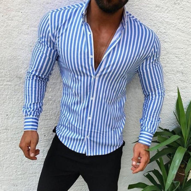 West Louis™ Style Handsome Striped Shirt