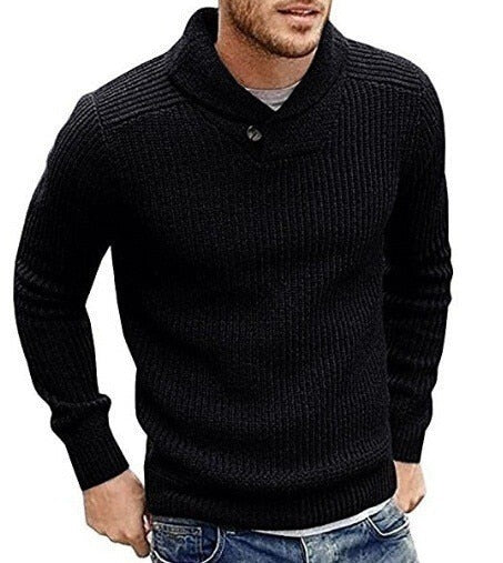 West Louis™ Turtleneck Pullover Button Sweater