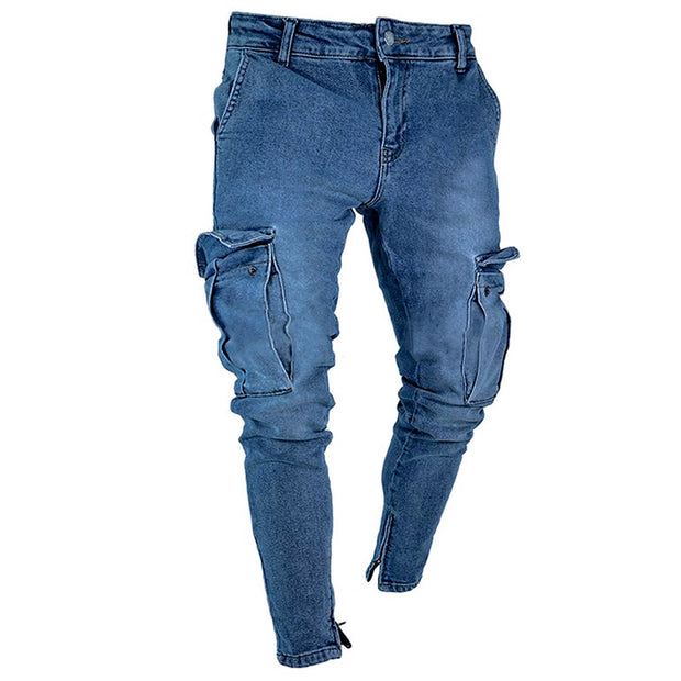 West Louis™ Trend Knee Hole Zipper Feet Jeans