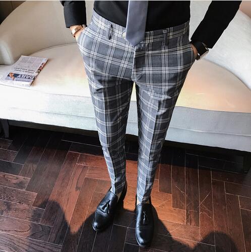 West Louis™ Plaid Business Slim Fit Pants