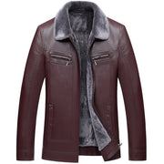 West Louis™ Designer Faux Fur Lining Leather Jacket