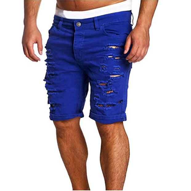 West Louis™ Hole Zipper Fly Mid Waist Shorts