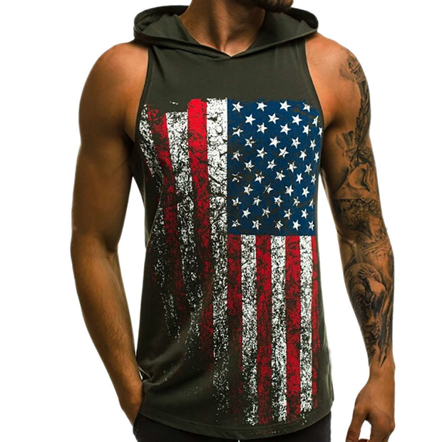 West Louis™ Americana Hooded Tank Top