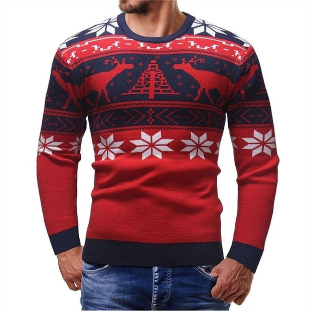 West Louis™ Deer Print Fashion Sweater