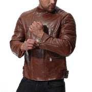 West Louis™ Spring Biker Style Leather Jacket