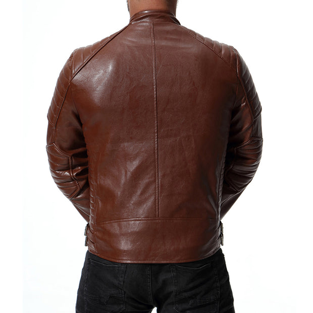 West Louis™ Spring Biker Style Leather Jacket