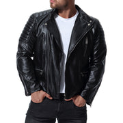 West Louis™ Spring Biker Style Leather Jacket