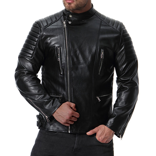 West Louis™ Spring Biker Style Leather Jacket