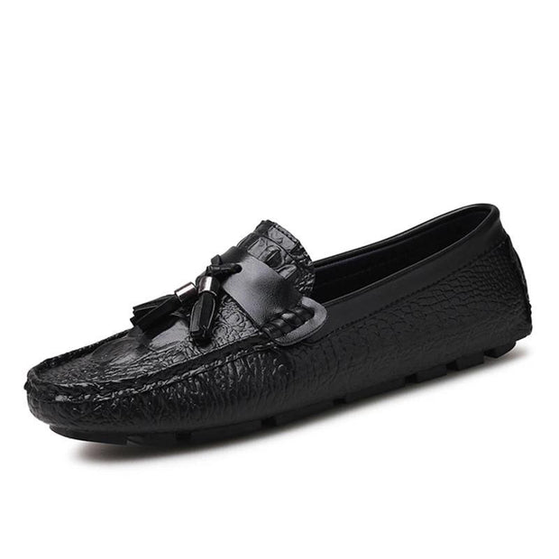 West Louis™ Leather Moccasins With Crocodile Style