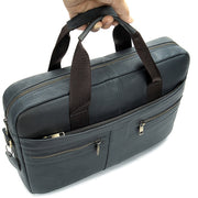 West Louis™ High Quality Luxury Business Leather Briefcase